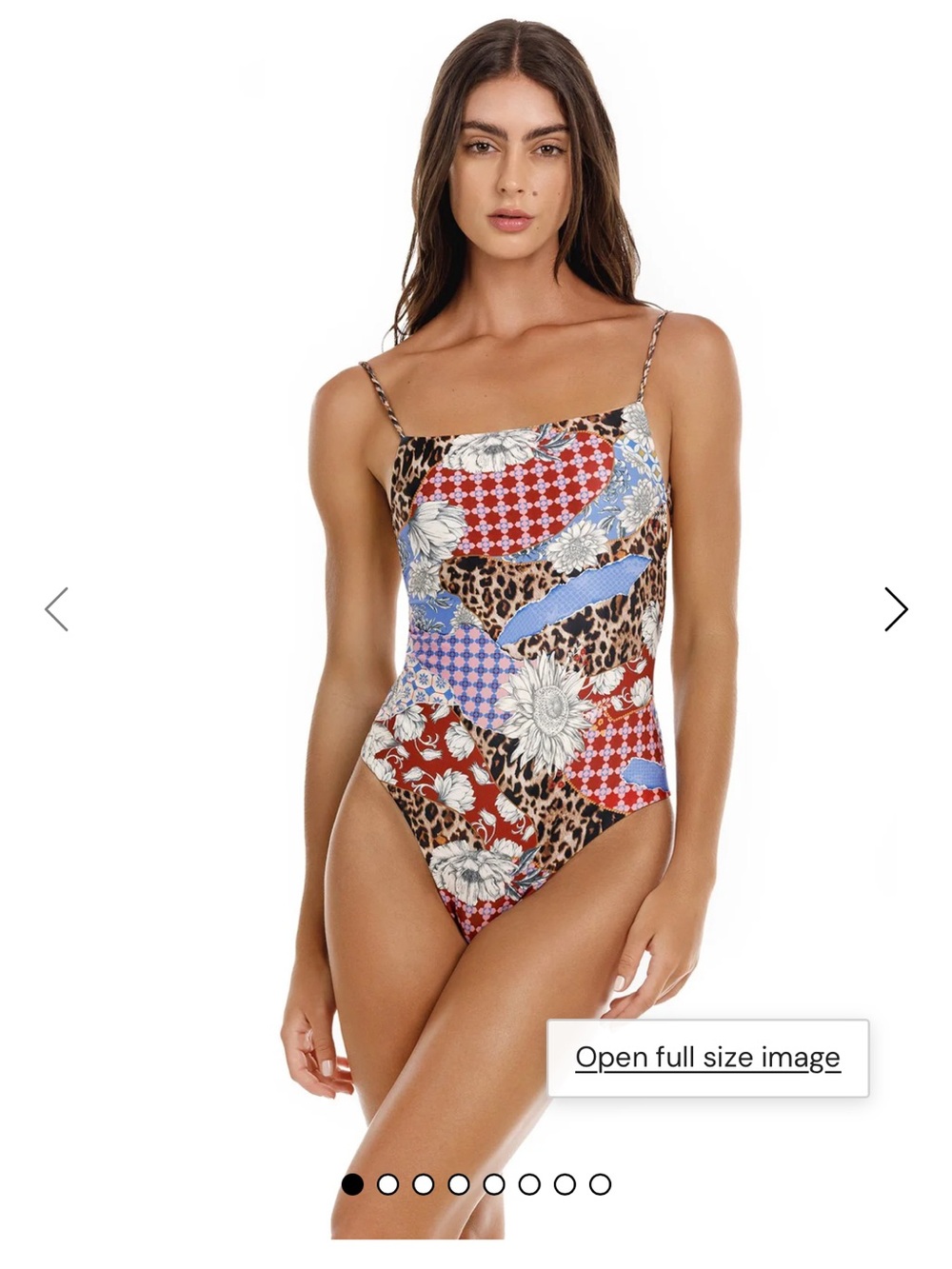 Agua Bendita Reversible Multicolor Floral & Leopard Patchwork One-Piece